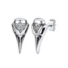 Raven Stud Earrings for Mens Stainless Steel Goth Earrings Punk