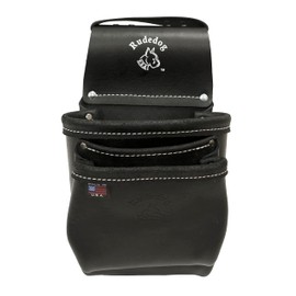Professional Leather 2 Pocket Utility Tool Bag - Premium Grade/Heavy-Duty Construction - Rudedog USA #1042