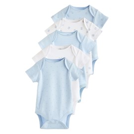 NEXT Kurzärmelige Baby-Bodys mit Bärendesign, 5er-Pack Blau 1 Monat