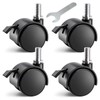 1.5 Inch Threaded Stem Furniture Casters, Metric M8 Nylon Plastic