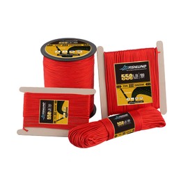 FISHLUND Paracord 550 lb, 7 Strand Type III Paracord Rope 1000ft 4mm, High Strength Nylon Parachute Cord for Camping, Survival, Tactical and Hiking, Imperial Red