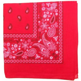 Kaiser Novelty Bandanas Paisley Cotton Bandanas (Red 22 X 22 in)