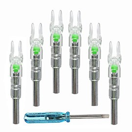 HUNTER ACTION 6PCS S LED Lighted Nocks for Arrow Archery Nocks Hunting LED Arrow Nocks Fits for Arrows with 0.244''/6.2mm Inside Diameter(Green) …