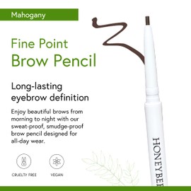 Honeybee Gardens Fine Point Brow Pencil, Mahogany, Long-Lasting Eyebrow Definition, Vegan, Cruelty-Free Beauty
