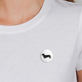 Huuraa! Dachshund Silhouette Badge 25 mm with Motif for Dog Lovers