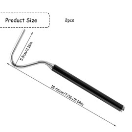 Rumyve 2pcs Collapsible Anake Hook,Stainless Steel Reptile Catch Hook,Grab Snake Control Mobile Hook Rod for Home Garden Outdoors