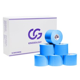 C&G キネシオロジーテープ ブルー 50mm × 5m 6巻入 テーピング キネシオテープ キネシオテーピング 伸縮 テーピングテープ マラソン 膝 足首 手首 ふくらはぎ 足裏 指