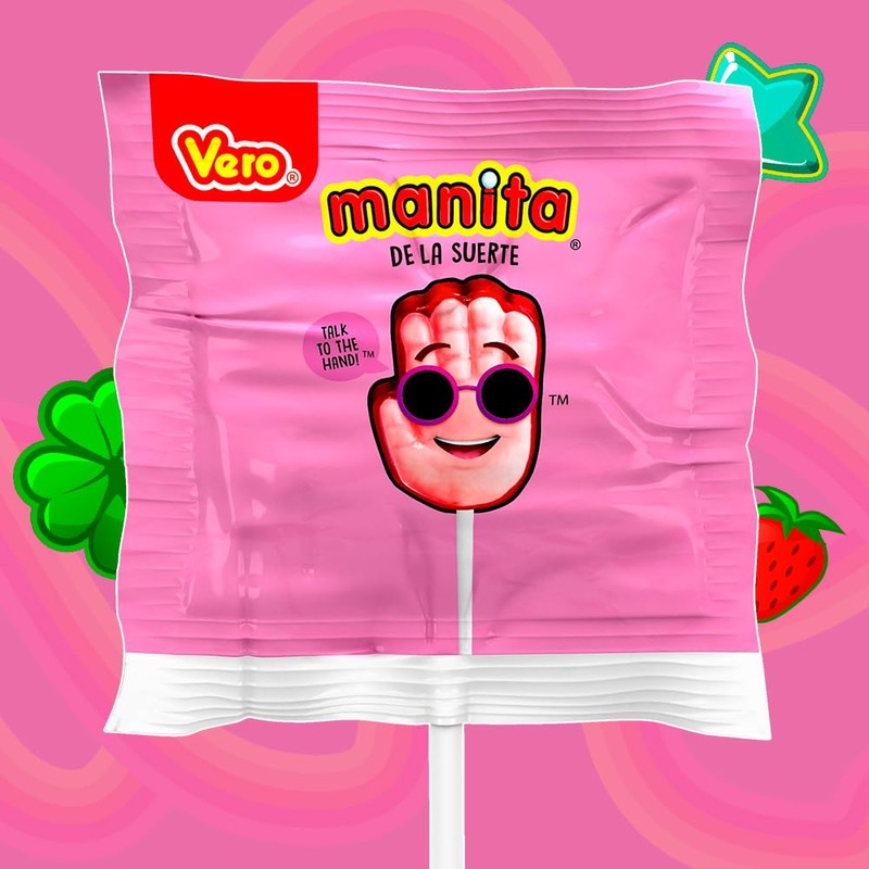 Vero Manita Paletas Strawberry & Cherry Flavored Lollipop (40 Count