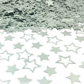 Confetti Star Confetti Birthday Party Scatter Wedding Party Sequins Glitter Metallic Table Decoration for Anniversary Birthday Retirement Weeding event Supplies.(Star 2 Size Silver)