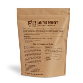 MB Herbals Aritha Powder 8 oz | 227G | 100% Pure & Organically Grown (Wild-crafted) Soap Nut Powder | Natural Hair Shampoo & Conditioner | Sapindus mukorossi