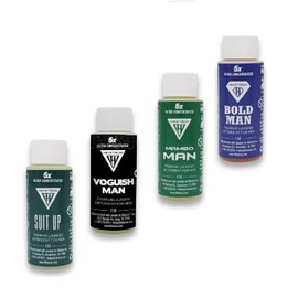 Hiketron Masculine Scents Sample Pack, Liquid Laundry Detergent, 5x Ultra Concentrated, Tough Stains Remover, Long Lasting Masculine Scent (2 FL OZ X 4)