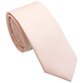 ZENXUS Solid Skinny Ties for Men, 2.5 inch Slim Blush Pink Necktie