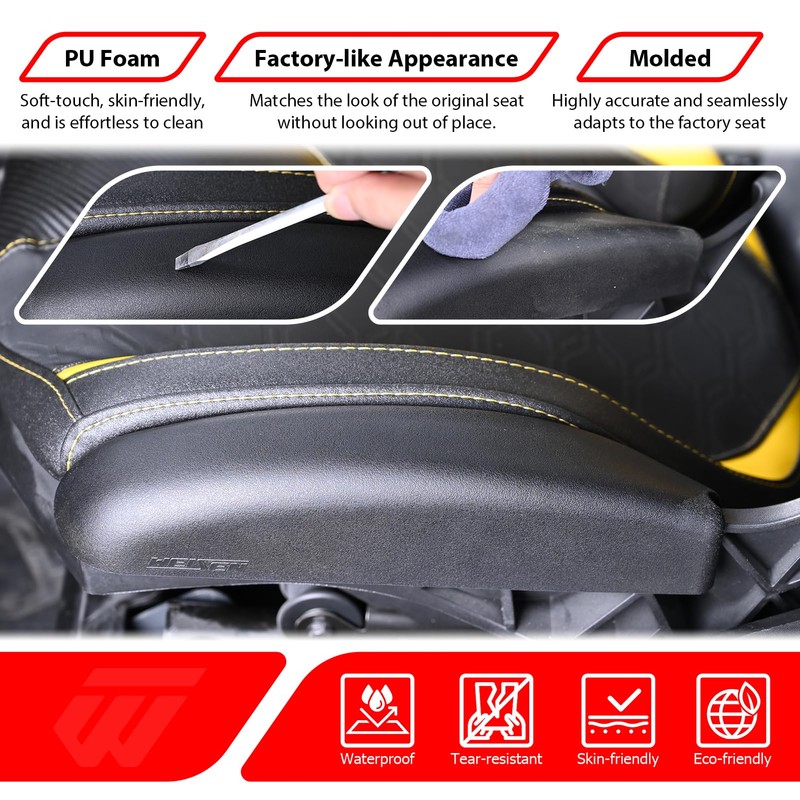 WeiSen 1Pair UTV Seat Side Soft Cushion Pad Assembly, Thigh