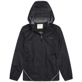 Dubbped Boys Girls Rain Jacket Hooded Windbreaker Lightweight Waterproof Raincoat for Kids-Kids Raincoat-Black-5-6Y