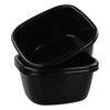 Dehouse 16 Quart Wash Basin, 3-Pack Black Plastic Dish Pan