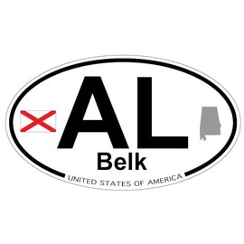 US Decal, Inc. Belk, Alabama - Oval Magnet with State Flag