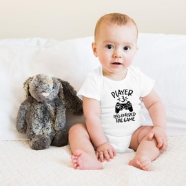 Witty Fashions Player 3 Has Entered The Game - Funny Baby Romper - Xmas Gifts (3-6 Months, White)