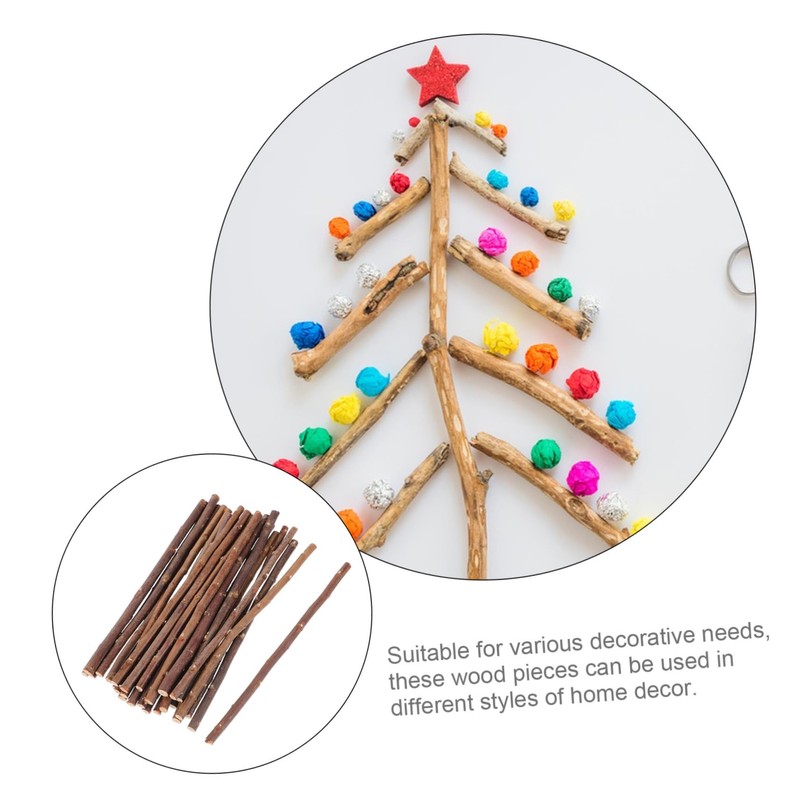 IWOWHERO 50pcs Natural Craft Sticks Twigs for DIY Home Decoration