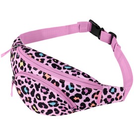 Belt Bag Children's Bum Bag Boys Girls with Adjustable Belt for Children Waist Bag Toddlers Travel Outdoor Running Sports Age 2-4, 3-5, 4-6, 6-8, 6-9, Blue Dinosaur Fossil, Pink Leopard