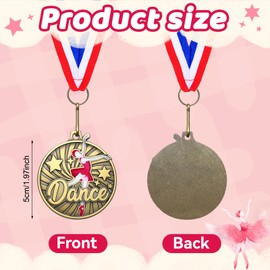 Remuuly 20Pcs Dance Medals Bulk 2" Pink Dance Star Award Medals with Neck Ribbons for Dancer Coaches Competitions