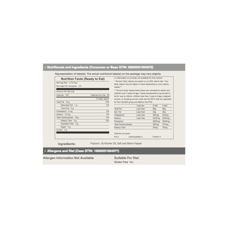 Skinny Pop Sea Salt Pepper (Case of 12)