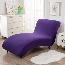 MaiYu-MY Chaise Lounge Cover Elasticity Chaise Longue Slipcover Luxury Chaise Chair Covers for Living Room Indoor Furniture Cover Slipcovers for Chaise Lounge Ultra Soft Machine Washable (Purple)