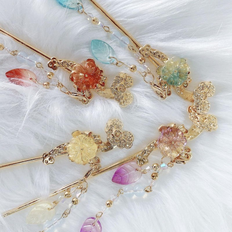 EZ PEACH Kanzashi Stick, Hair Stick, Kanzashi, Butterfly, Cherry Blossoms,