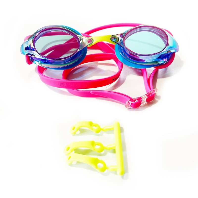 Swimz ATOM low profile Mirrored Racing/Training goggles - Blue/Pink