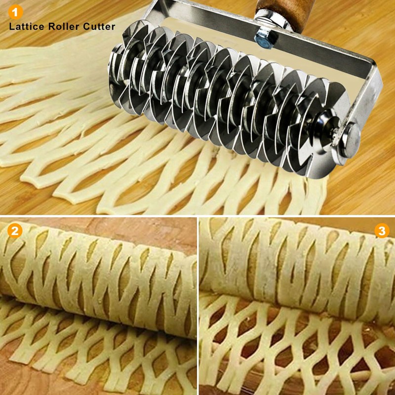 Yallmie Lattice Pastry Cutter, Pastry Lattice Cutter Stainless Steel Lattice