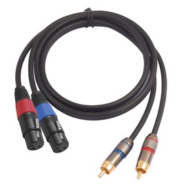 YABEDA XLR to RCA Cable,Heavy Duty Dual XLR Female to Dual RCA HiFi Stereo Audio Connection Microphone Interconnect Cable - 3Feet