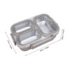 Lunch Box, 1.2L Khaki Stainless Steel Lunch Container 3 Compartments