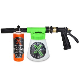 Liquid X Foam Wash Gun - Car Washing Made Simple! - Works with Regular Garden Hose (Foam Gun + Car Shampoo)