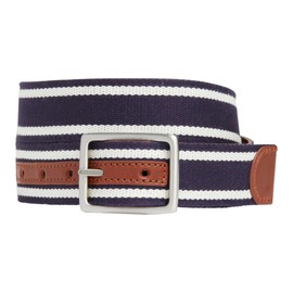vineyard vines Reversible Leather Heritage Stripe Belt, Nautical Navy, 38