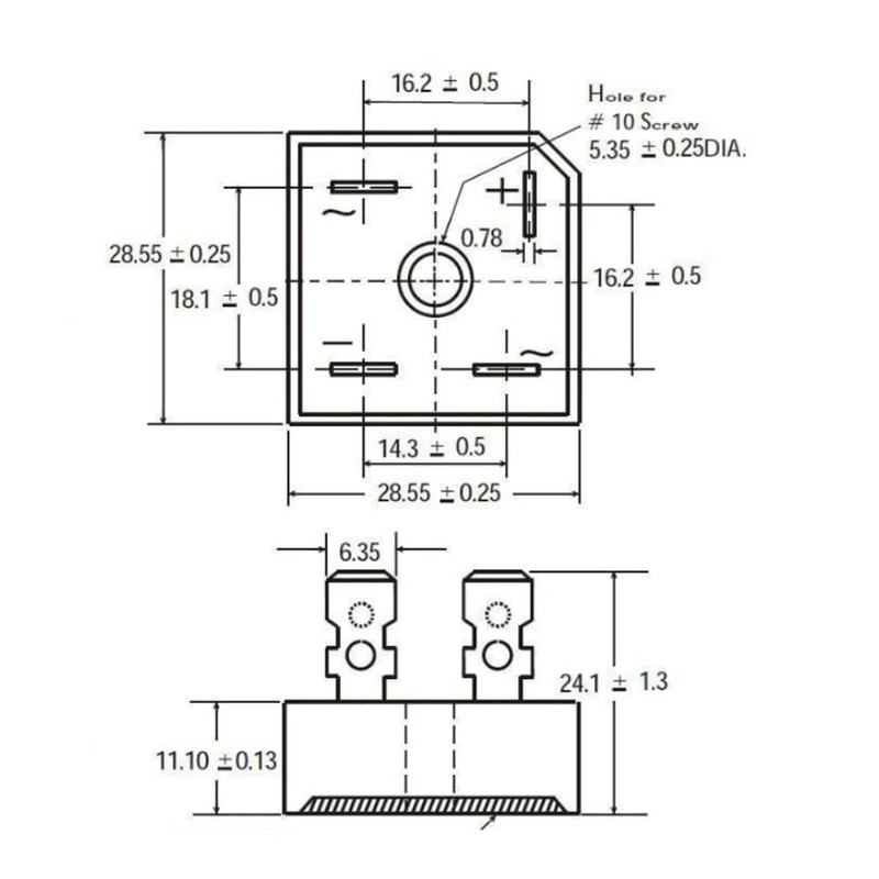 PENGLIN 4pcs KBPC5010 Bridge Rectifier Bridge Diode Single Phase 50A