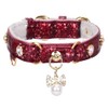 PetsHome Cat Collar, Dog Collar, [Bling Rhinestones] PU Leather Adjustable