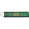 Llavero con bandera de Brasil, 100% bordado