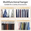 2 Pcs Natural Wooden Belt Hanger with 14 Rotatable Hooks