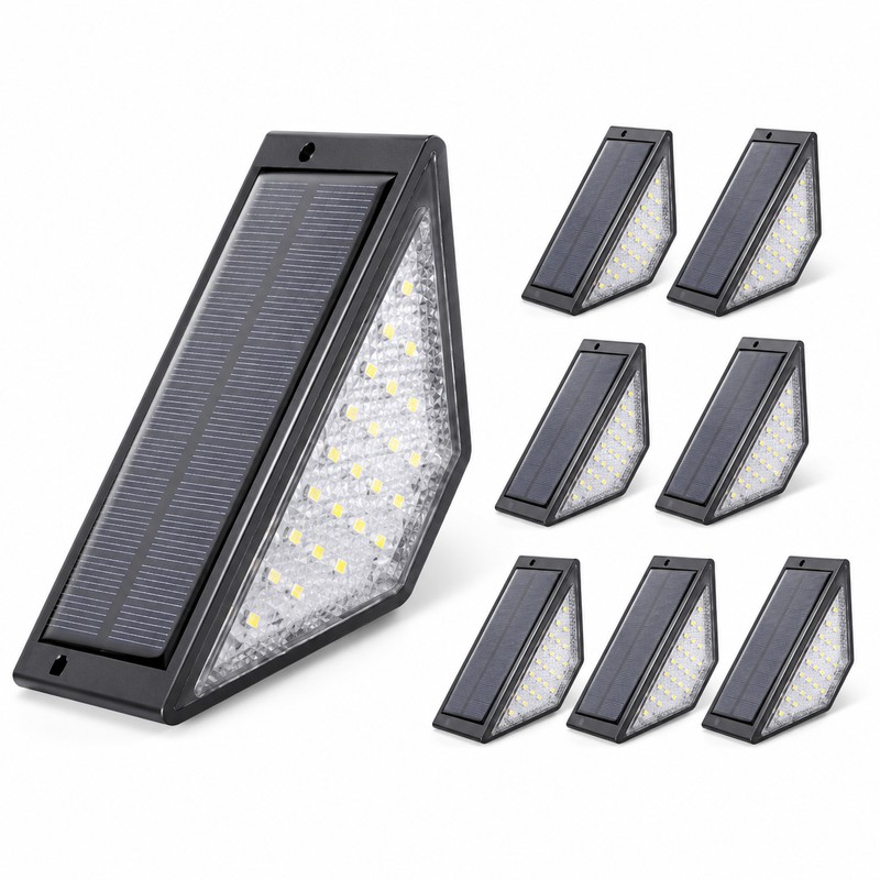 Solar Step Lights for Outdoor Stairs – Warm White LED