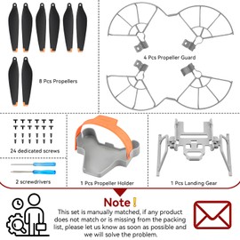 Craznick Mini 3 Pro Propellers - with Blades Guards Propeller Holder Prop Stabilizer Landing Gear Legs Foldable Extension Feet Protector Kit for DJI Mini 3/3 Pro Drone Accessories