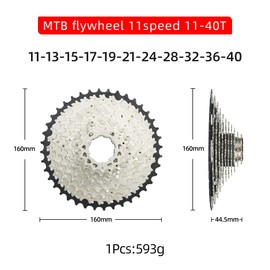 CYSKY 11 Speed Cassette 11-40T Cassette Fit for Mountain Bike, Road Bike, MTB, BMX (Light) (11-40T)