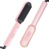 TYMO Ring Pink Hair Straightener Brush – Professional Hair Straightening Iron with Built-in Comb, Rapid 20s Heating, 5 Temperature Settings, Anti-Scald Feature - Ideal for Salon-Quality Results at Home