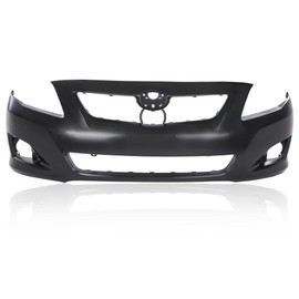 CNNELL Front Bumper Cover Compatible with Toyota Corolla Sedan 2009 2010 Will NOT Fit S/XRS Models Black Primered 615343423104 TO1000343 5211902990