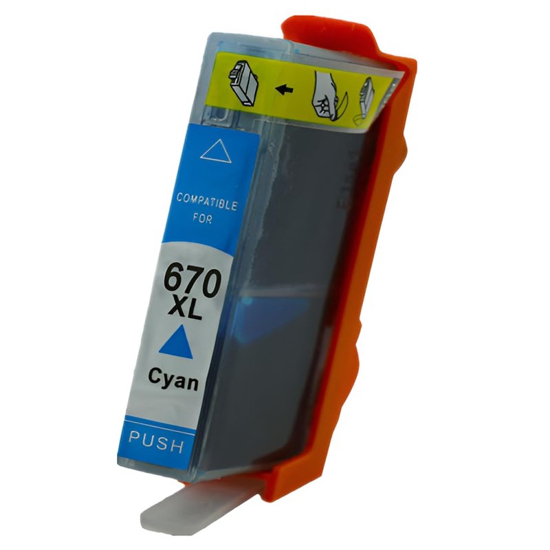 Genérico Cartuchos Compatible Kit 5 Piezas 670 XL 1 Amarillo,