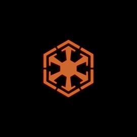 Star Star Inspired Movie Character Space Empire Symbol Glow in The Dark Sticker Decal for Phone Tablet Laptop Car Truck Window | 4" Sticker | Orange