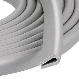 Rubber U Channel Edge Trim, Door Seal Strip, Fits Edge up to 1/16 Inch (1. 6mm) U Shape Weather Stripping(20 Feet,Gray)