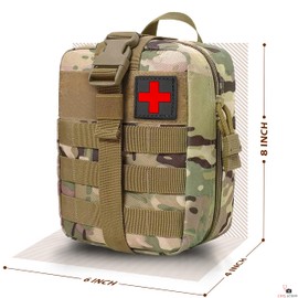 EMS XTRM Rip Away IFAK Pouch - Tactical Medical Bag for EMS, Outdoor Adventures, and Rescue, Tactical Aid Bag, Durable and Weather-Resistant, Tactical Medical Pouch (Camouflage)