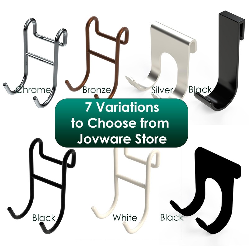 Jovware White Shower Caddy - 2 Pack Open Shelf Hooks