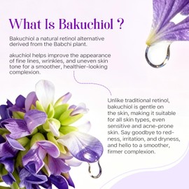 Bakuchiol Oil Wrinkle Reduction Skin Firming & Moisturizing, Natural Retinol Alternative for All Skin Types - Skin, Hair, Body, Face