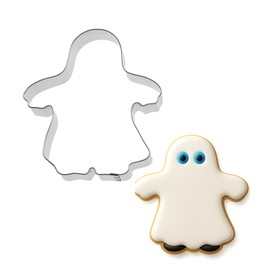 Ghost Trick-or-Treater Cookie Cutter 4.25 Inch - Made in the USA – Foose Cookie Cutters Tin Plated Steel Ghost Trick-or-Treater Cookie Mold