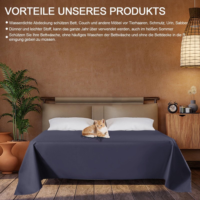 Waterproof Bedspread, Breathable Bed Sheet, Brushed Microfibre + TPU Double